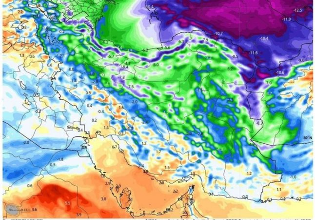 بارش برف و باران در ۱۰ استان تا چهارشنبه